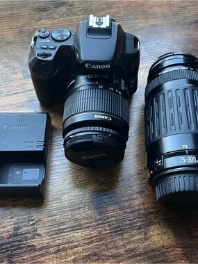 Canon SL3 Camera with EF-S 18-55mm and 75-300mm Lenses